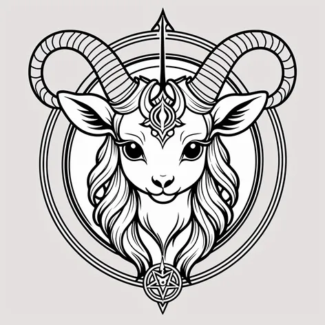 Kawaii baphomet demon goat