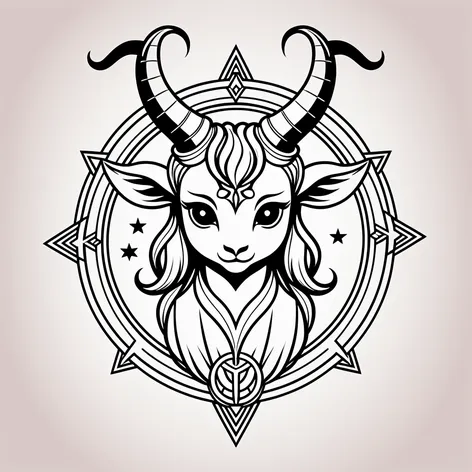 Kawaii baphomet demon goat