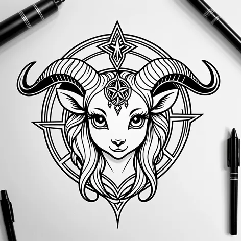 Kawaii baphomet demon goat