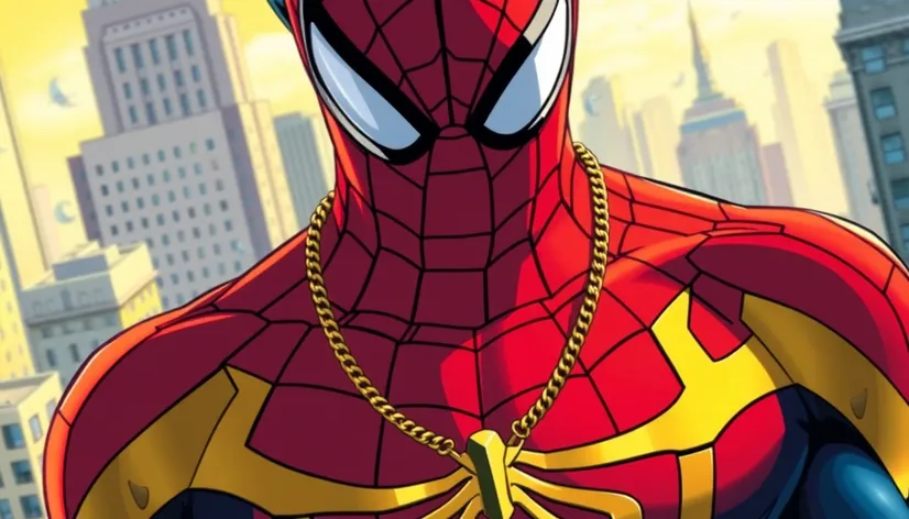 spider man gold necklace