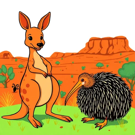 kangaroo and kiwi