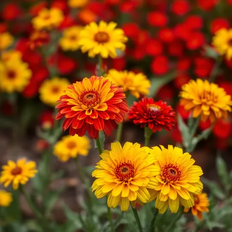 flowers yellow and red