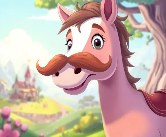 horse with mustache