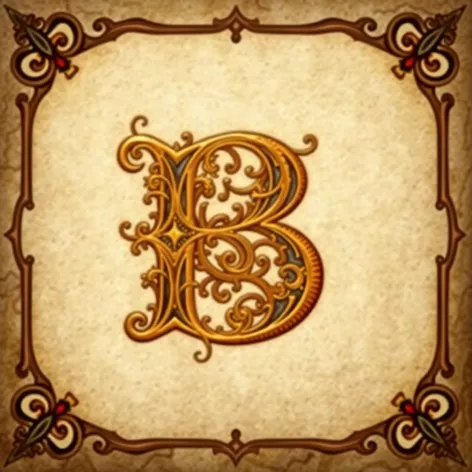 romanesque illuminated letter b