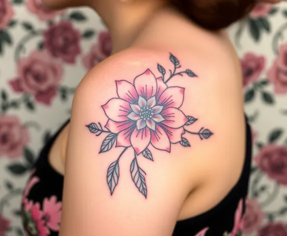 flower shoulder tattoo