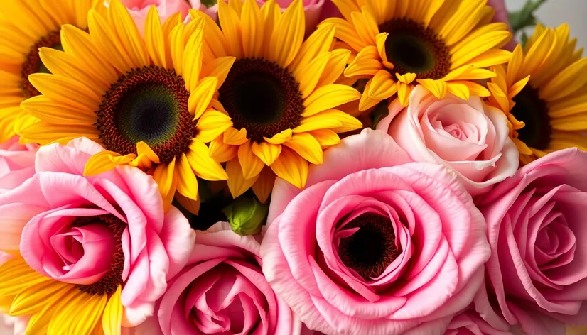 sunflower and rose bouquet