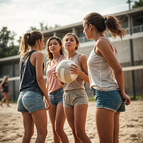 Cute group of young