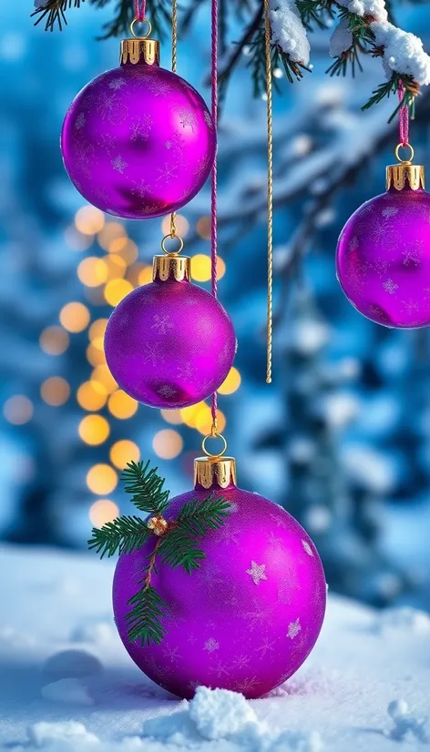 purple christmas ornaments