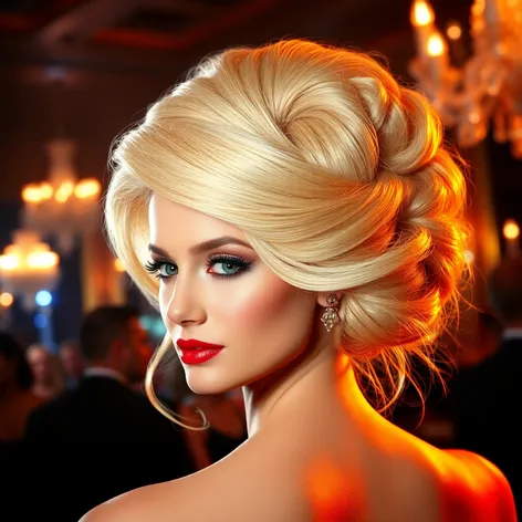 blonde updo wig