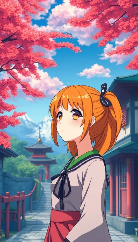 orange haired anime girl