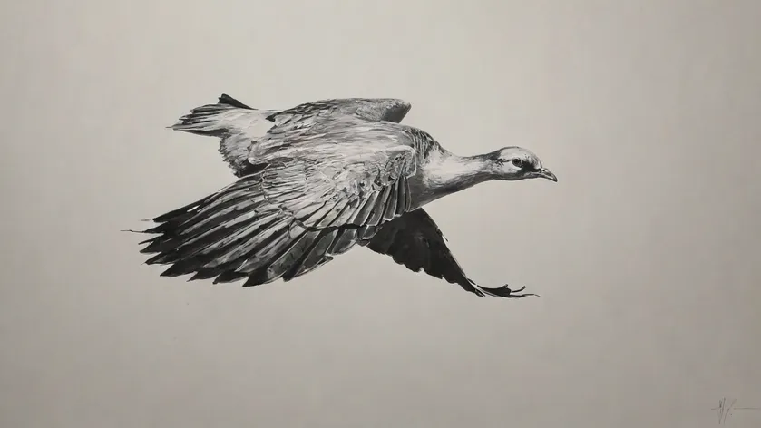 bird flying drawing