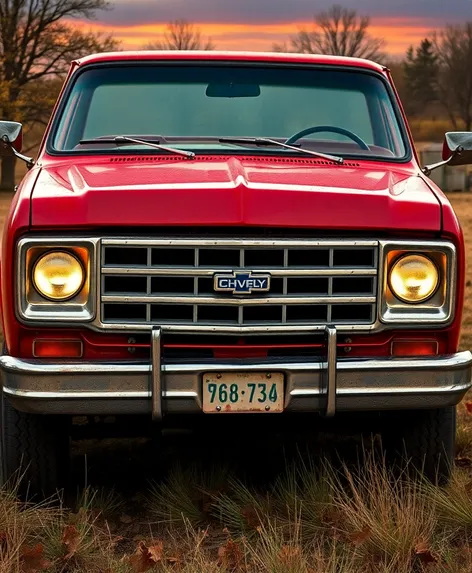 70s red chevy truck