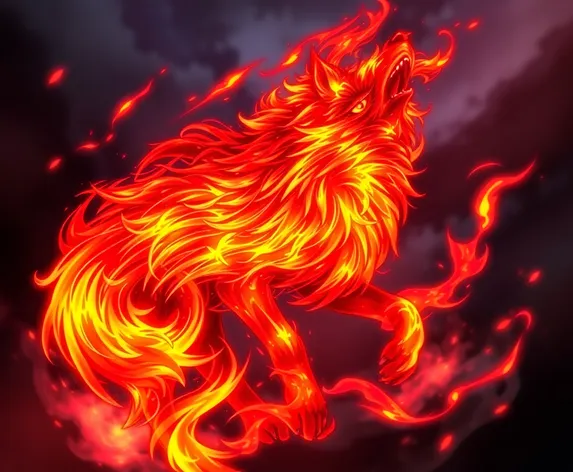 anime fire wolf