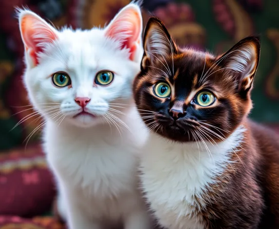 cats white and brown