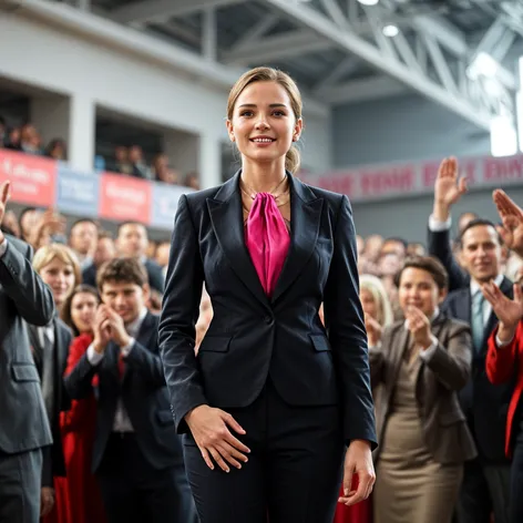 woman wearing elegant suit,