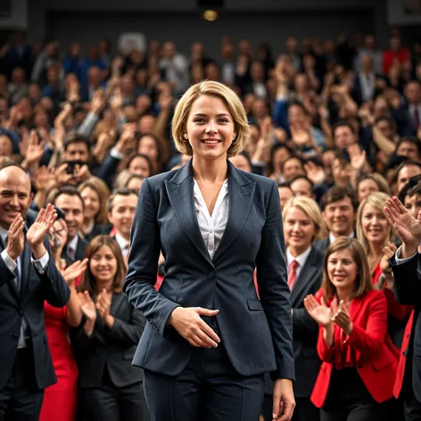 woman wearing elegant suit,