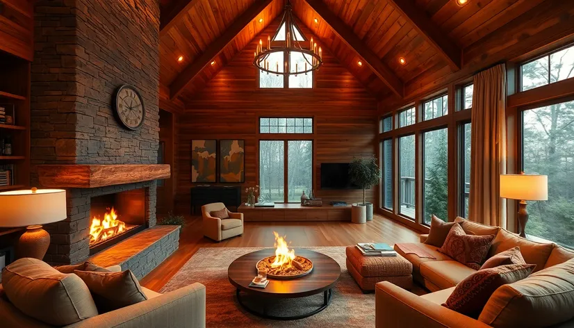 floor to ceiling fireplace