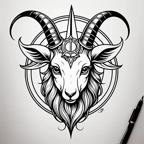 Baphomet cute goat head,