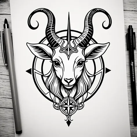 Baphomet cute goat head,