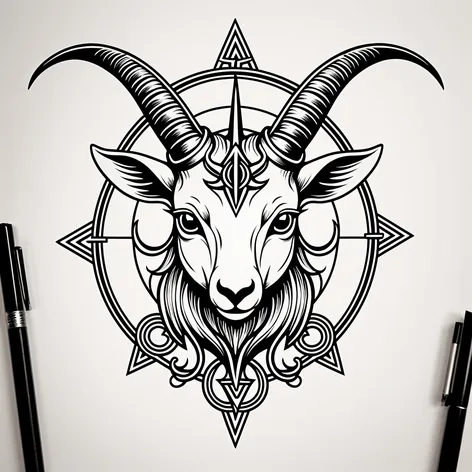 Baphomet cute goat head,