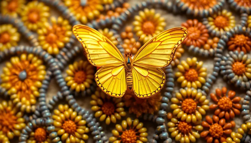 yellow butterfly bead