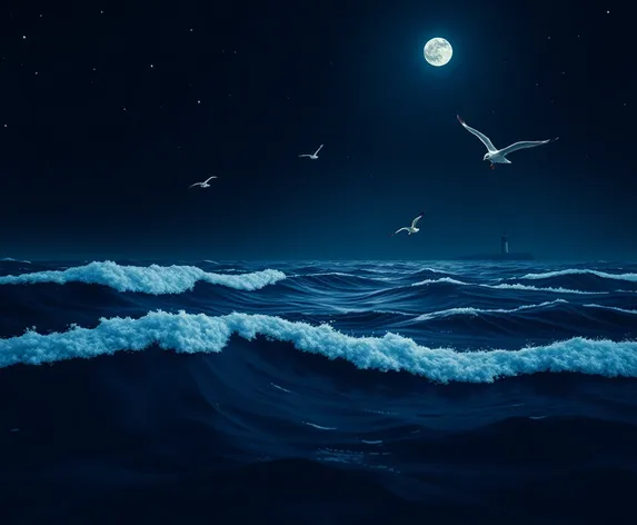 ocean night painting