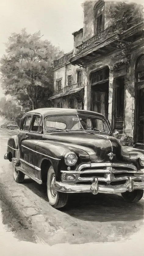 old car drawing