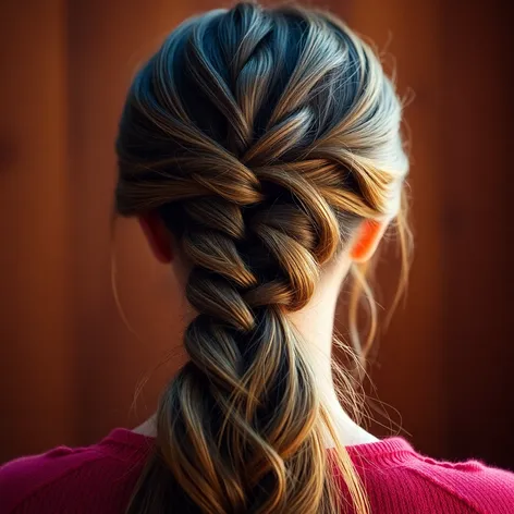 feed in braided ponytail