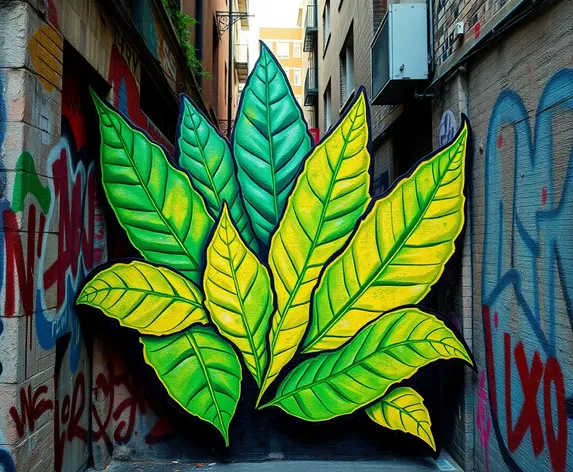 weed leaf graffiti