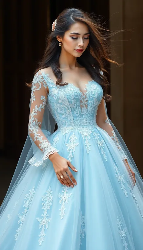 light blue wedding dress