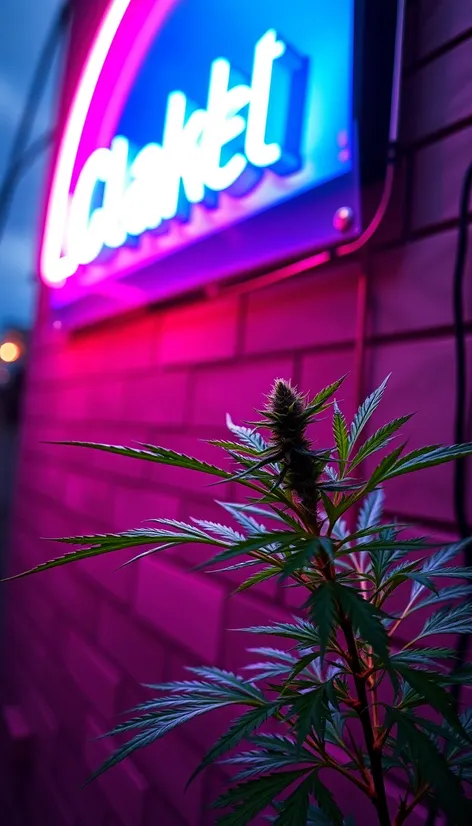 wall neon sign marijuana