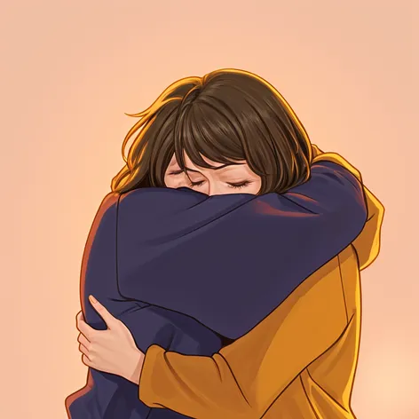 Two people hugging each