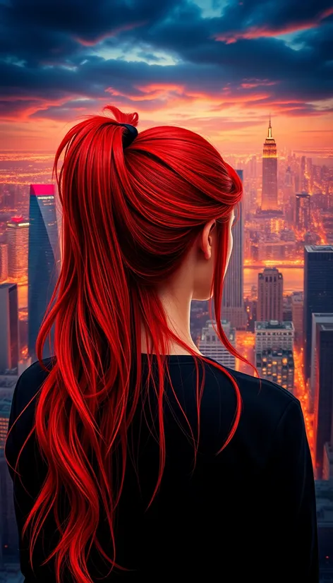 ponytail red hair