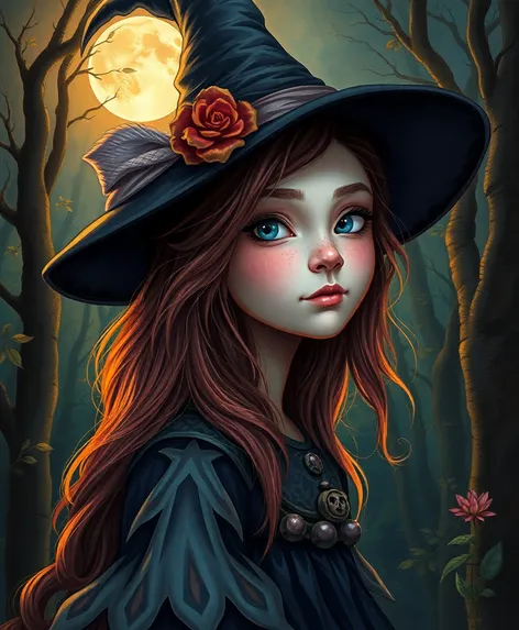 beautiful witch painting