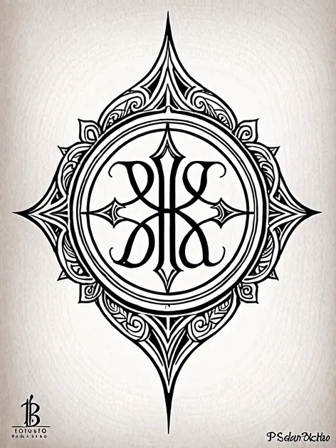 Tattoo with initials BP