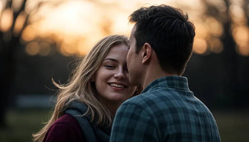 Two people kissing