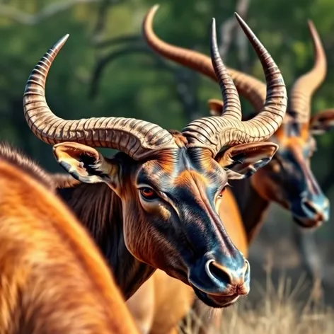 african animals with horns