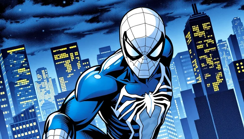 blue and white spider