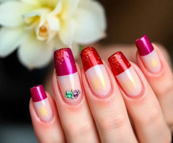 colored french tip nails