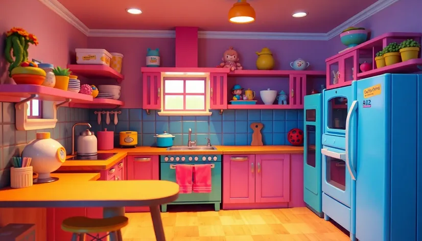 kids cartoon 3d kitchen