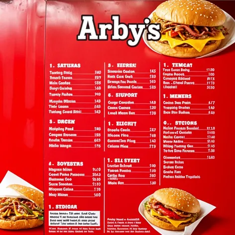 arby's menu with pictures