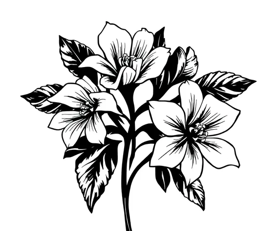 floral clipart black and