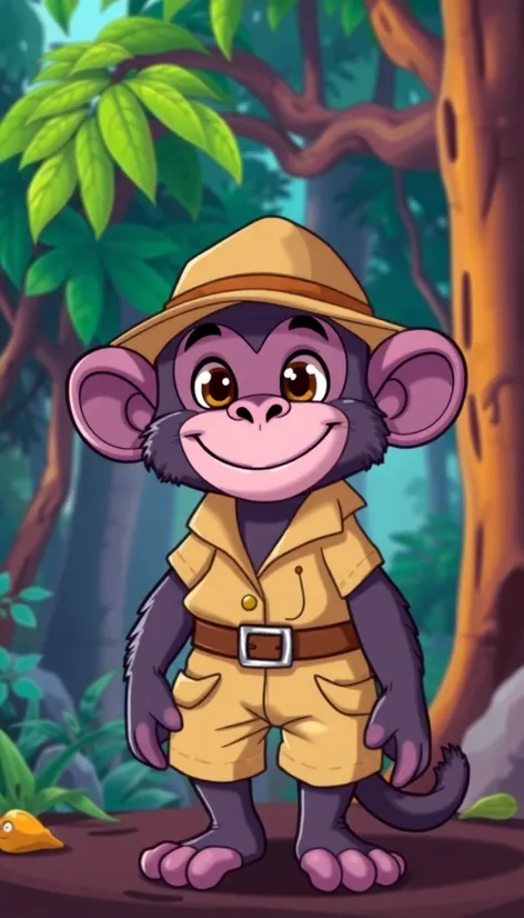 monkey character with safari