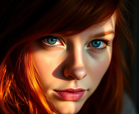 redhead with blue eyes