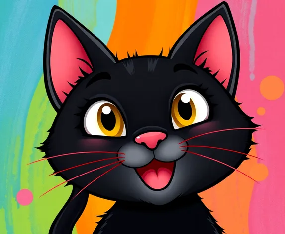 black cat cartoon images