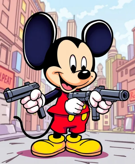 mickey mouse with guns