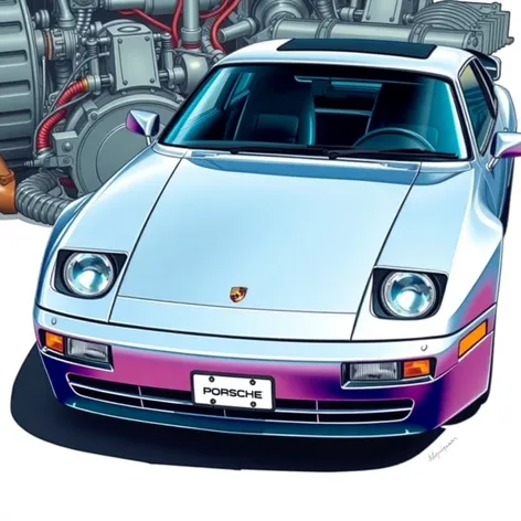 porsche 944 turbo illustration