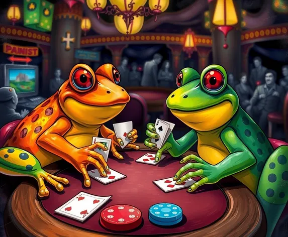 frogs playing poker