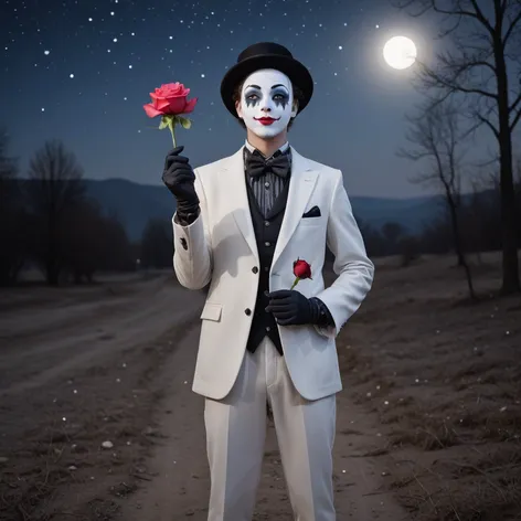 pierrot with a rose