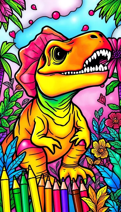 t rex colouring in